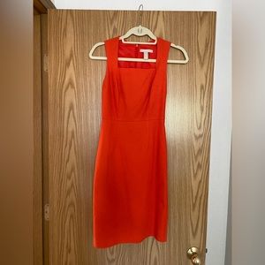 Banana Republic orange pencil dress -cleaning out my closet